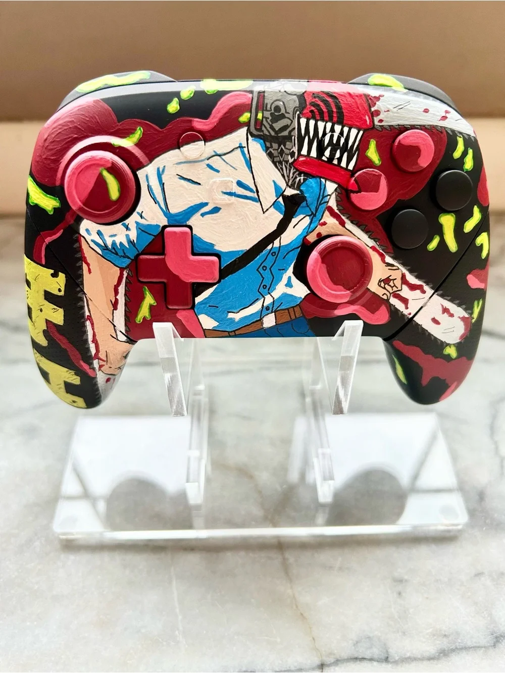 Hand Painted Anime Art Display Gaming Controller with Acrylic Stand